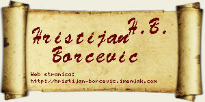 Hristijan Borčević vizit kartica